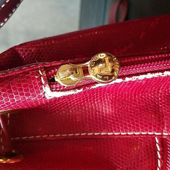 LANCEL PARIS Made in FRANCE Red Leather Backpack Vintage Distressed Zipper - Picture 12 of 16